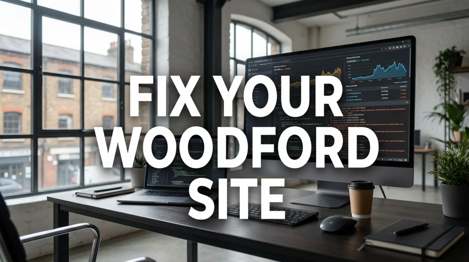 Professioneller Webdesigner in Woodford analysiert Website-Leistungskennzahlen auf einem Monitor